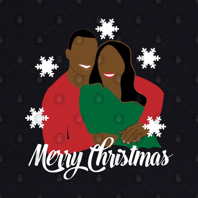 African American Couple Black Love Christmas by blackartmattersshop